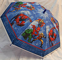 Зонт детский трость полуавтомат микс Человек паук синий 015