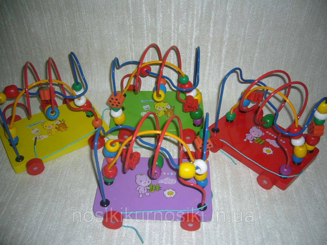 Дерев'яні іграшки Лабіринт-каталка чотири кольори