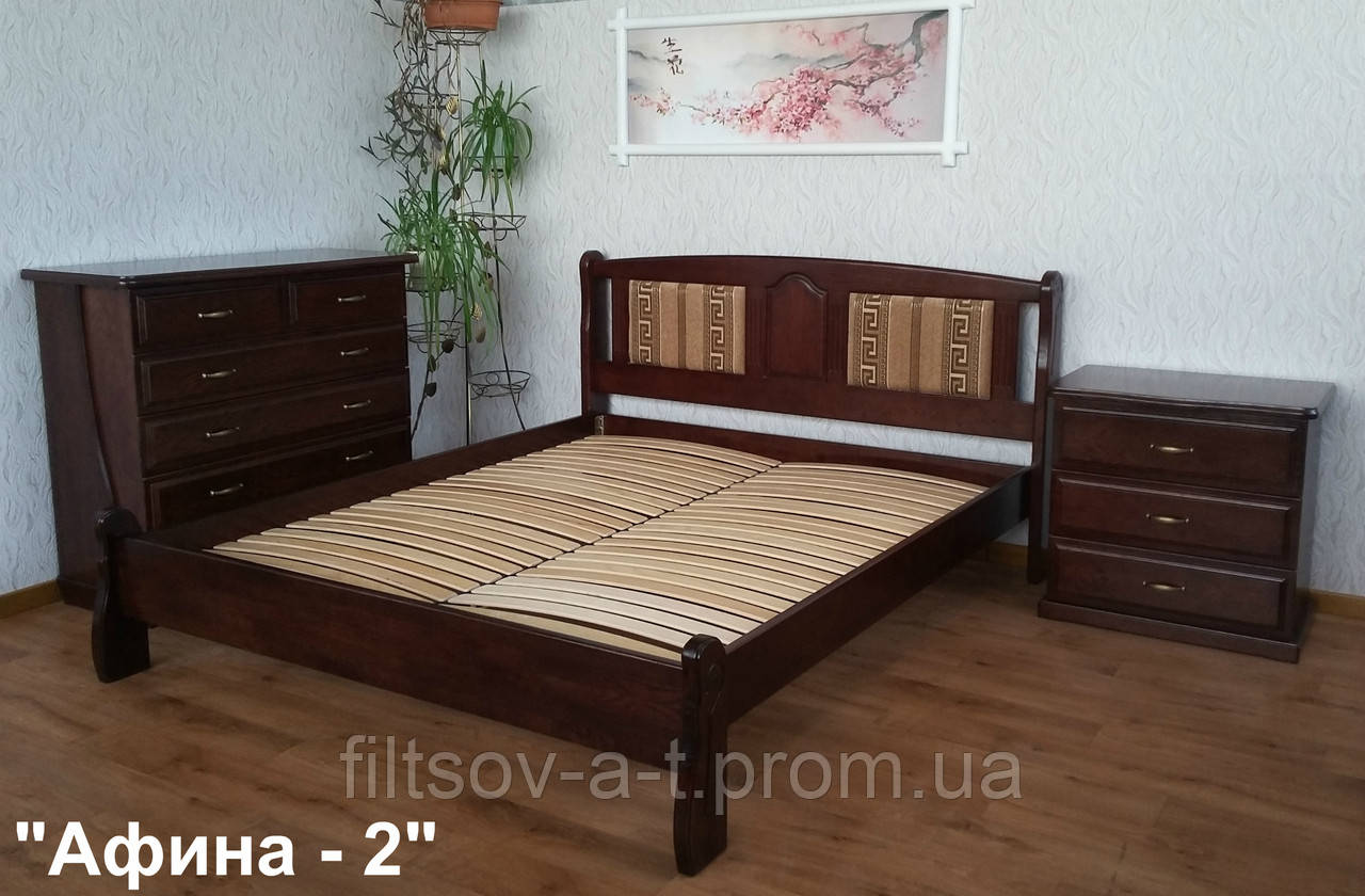 Кровать полуторная деревянная из массива натурального дерева "Афина" от производителя - фото 6 - id-p61296116