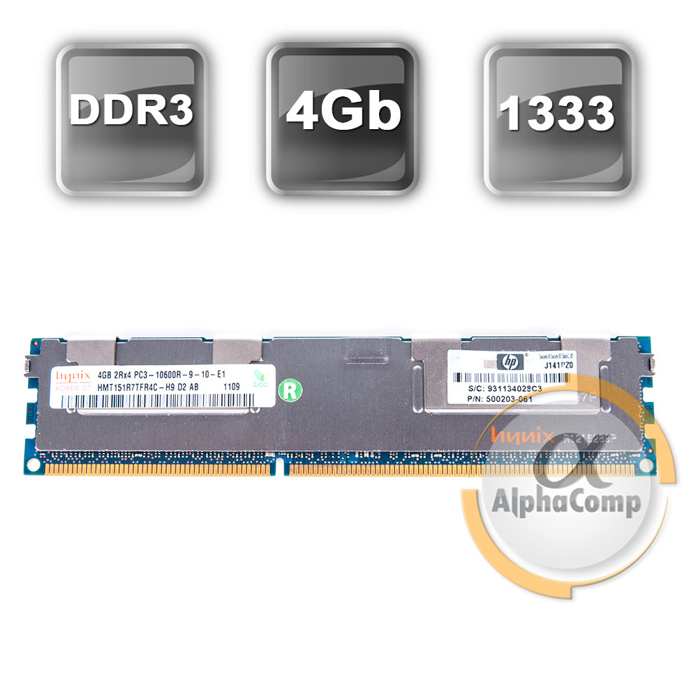 Модуль пам'яті DDR3 RDIMM 4Gb Hynix (HMT151R7TFR4C-H9) registered ECC 1333 БУ