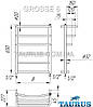 Невелика сушарка для рушників Grosse 6-3 у ванну кімнату 650х450. Н/ж сталь П-каскад вгорі d20, фото 5