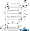 Невелика, практична сушарка для рушників н/ж Grosse 5-2/550х450 для ванної кімнати. TAURUS. Україна, фото 5