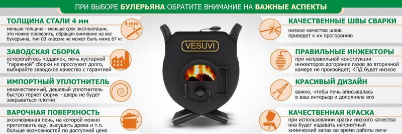 Булерьян, отопительная печь «VESUVI» Classic «01» стекло+префорация 11 кВт-250 М3 - фото 5 - id-p566007713