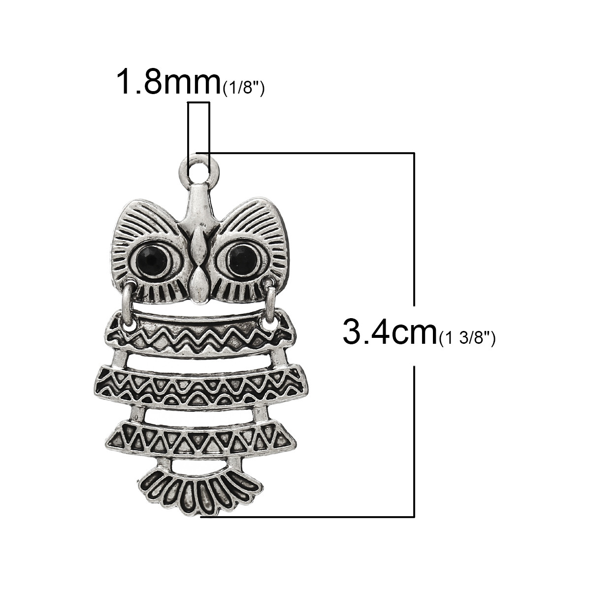 Подвеска, Цинковый сплав, Сова, Цвет: античное серебро, 3.4см x 2cм - фото 2 - id-p566058601