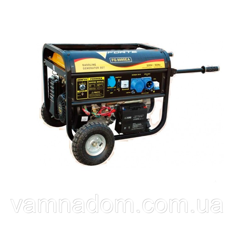 Бензиновий генератор FORTE FG8000EA з блоком автоматики, фото 1