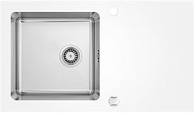 Кухонна мийка Deante PALLAS скло (біле)/сталь, край круглий