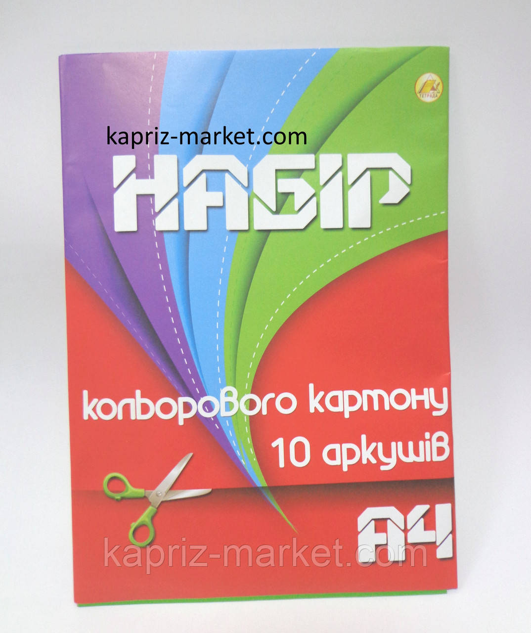 Кольоровий картон, А4, 10 кольорів