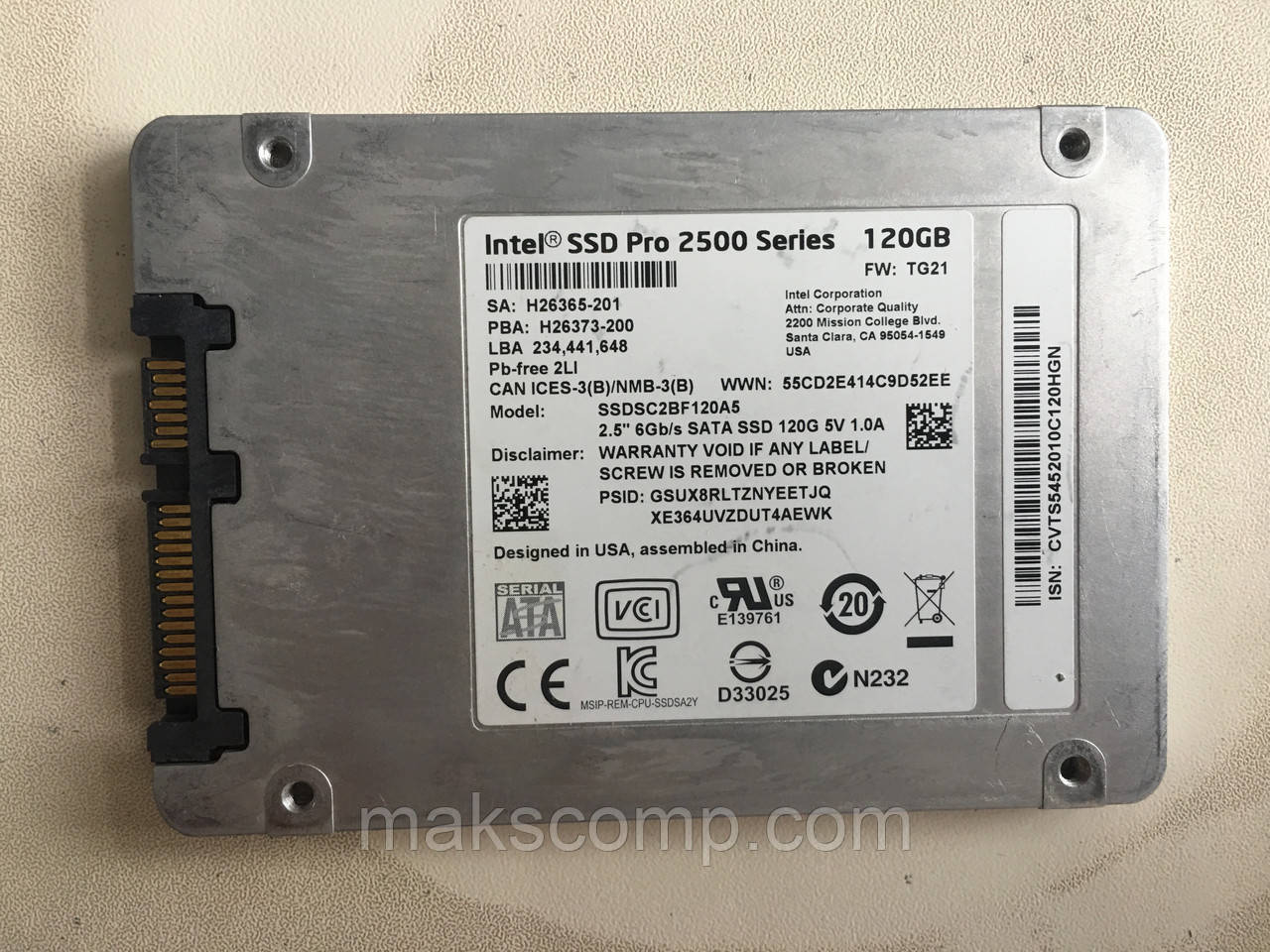 SSD Intel Pro 2500 120GB 2.5" SATAIII MLC