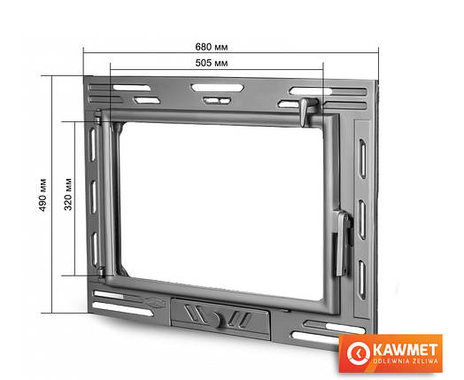 Дверцята для камінної топки KAWMET W9 490х680 см, фото 2