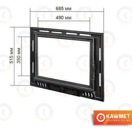 Дверцята для камінної топки KAWMET W6 515х685 см, фото 2