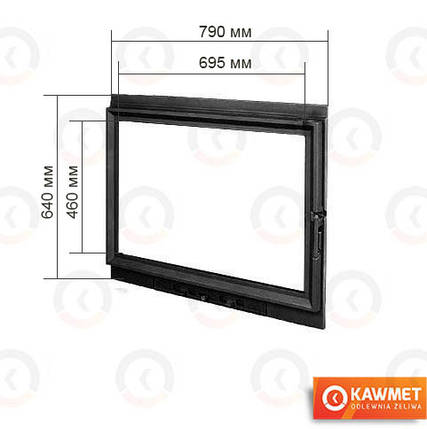 Дверцята для камінної топки KAWMET W8 640х790 см, фото 3