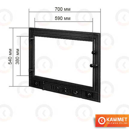 Дверцята для камінної топки KAWMET W4 540х700 см, фото 3