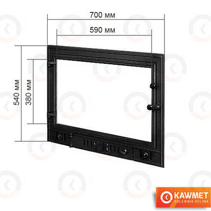 Дверцята для камінної топки KAWMET W4 540х700 см, фото 2