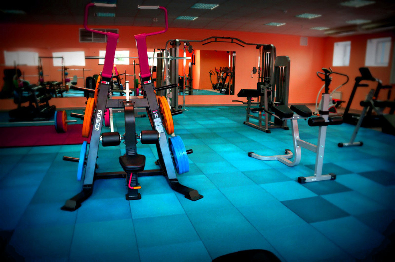 Гумова плитка 500х500х30 бірюза