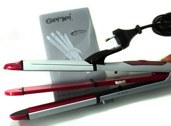Утюжок випрямляч плойка для укладання волосся гофре 3 в 1 Gemei GM 2966, фото 1