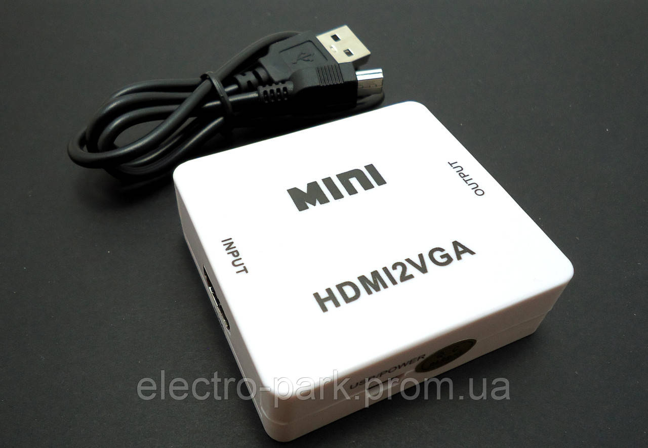 Перехідник-конвертер з HDMI у VGA (HDMI2VGA 1080P)