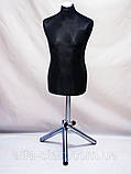 Чоловічий чорний манекен Пінопласт хромованою ніжці, фото 2