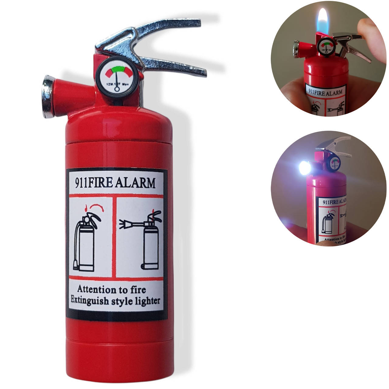 

Газовая Зажигалка С Фонариком "Огнетушитель", Красный
