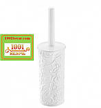 Туалетний комплект "Ажур", кремовий (йорж з підставкою), фото 3