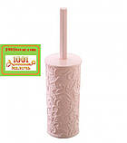 Туалетний комплект "Ажур", кремовий (йорж з підставкою), фото 4