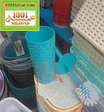 Туалетний комплект "Ажур", кремовий (йорж з підставкою), фото 7