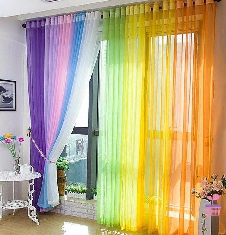 Готова тюль "Веселка" для вікна на шторній стрічці