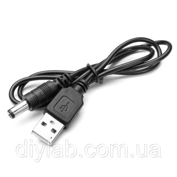 Кабель USB А на штекер живлення DC jack 5.5x2.1мм