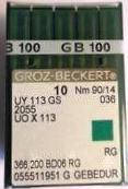 Игла Groz-Beckert UY113GS, 2055, UOx113 GEBEDUR позолоченная распошивальная 10 шт/уп