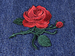 Нашивка Троянда 2 бутони червона 115x92 мм