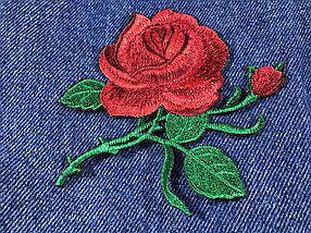 Нашивка Троянда 2 бутони червона 115x92 мм