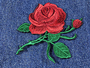 Нашивка Троянда 2 бутони червона 115x92 мм, фото 2