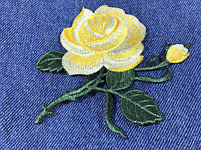 Нашивка Троянда 2 бутони жовта 115x92 мм