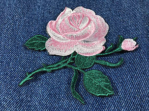 Нашивка Троянда 2 бутони рожева 115x92 мм, фото 2