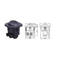 Переключатель MRS-101-7С ON-OFF, 2pin, 6A, 220V, черный