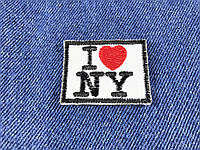 Нашивка I love New york красный 40x30 мм