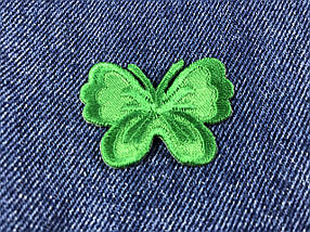 Нашивка метелик, зелений, 43х33 мм