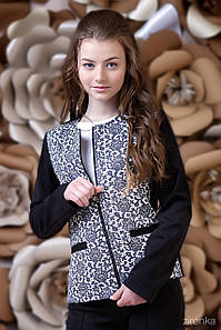 Жакет для дівчинки Zironka чорний з візерунком, розмір 122