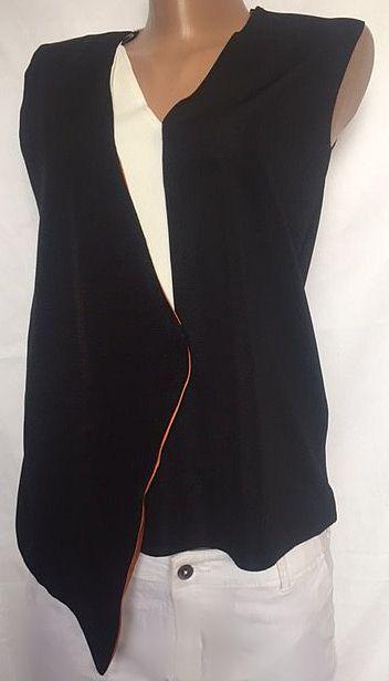 Женская блуза ZARA с оригинальной откидной полочкой размер S/M - фото 2 - id-p566386666