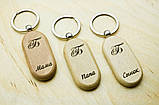 Брелок дерев'яний овальний з гравіюванням, фото 2