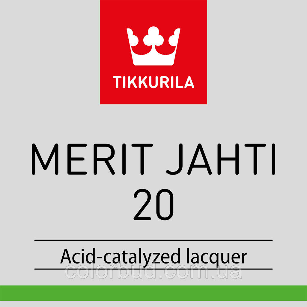 Лак для дерева для зовнішніх і внутрішніх робіт TIKKURILA MERIT JAHTI 20 Меріт Яхті 20 напівматовий 3 л.