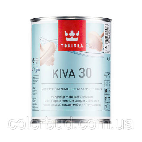 Лак для меблів Ківа напівматовий Тиккуріла Kiva 30 Tikkurila 0,9 л