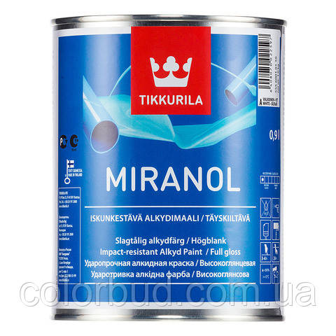 Емаль під колерування Miranol Tikkurila ударостійка тиксотропна, база С 0,9 л