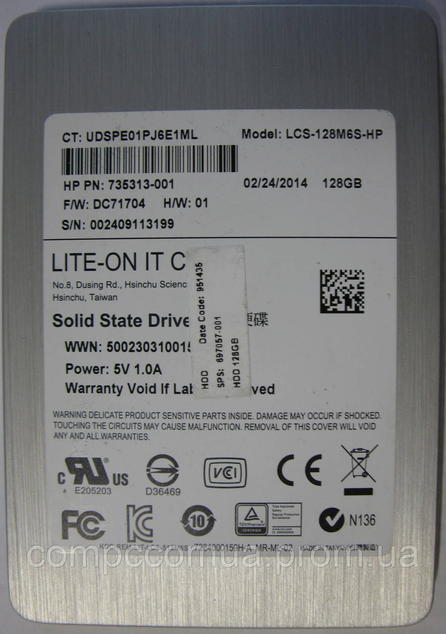 SSD Lite-ON LCM-128M6S 128Gb MLC 2.5" SATAIII - фото 1 - id-p566455007