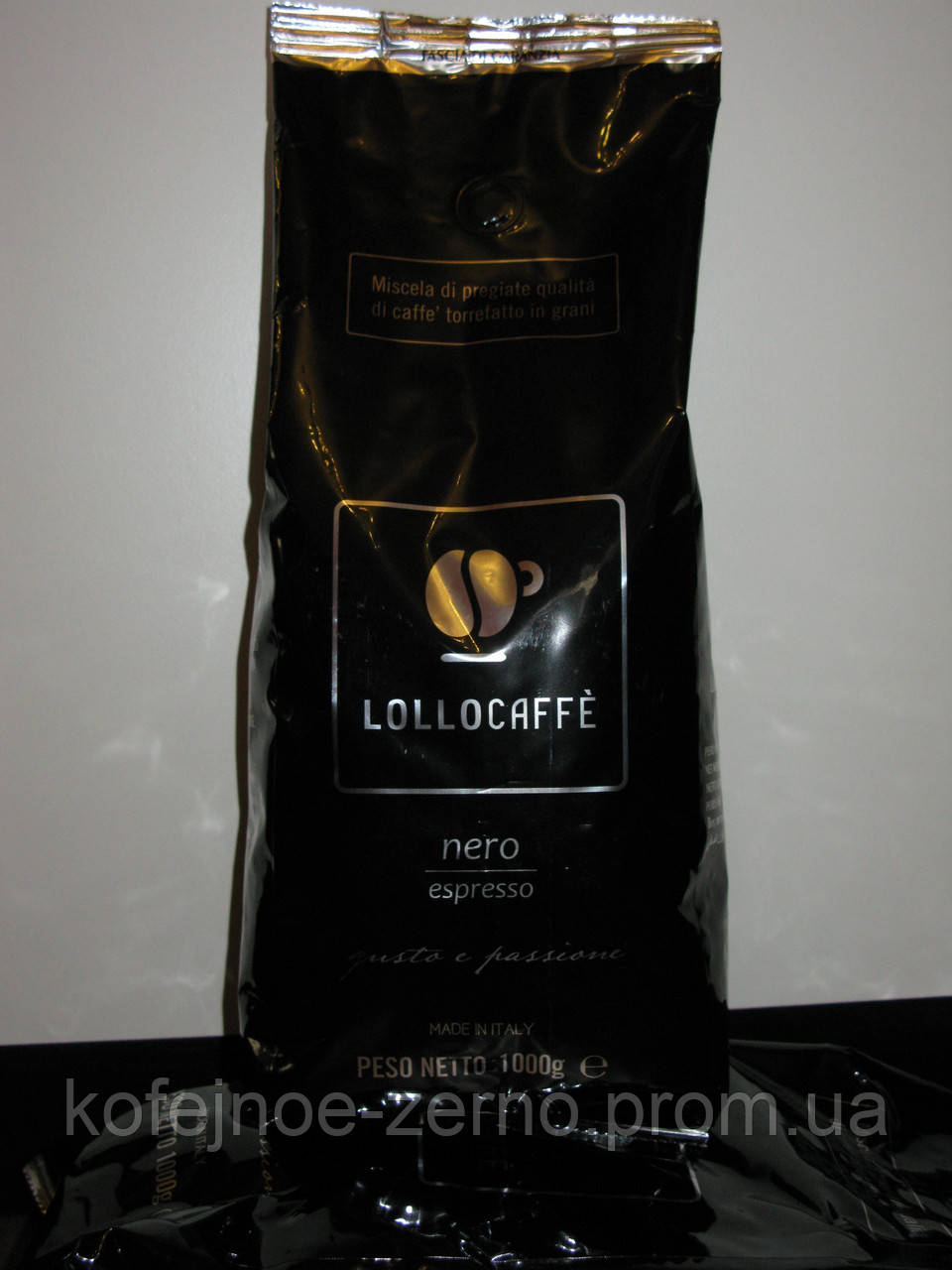 Кава в зернах Lollo caffe nero espresso Лолло Кафе Неро Еспресо 1000 гр