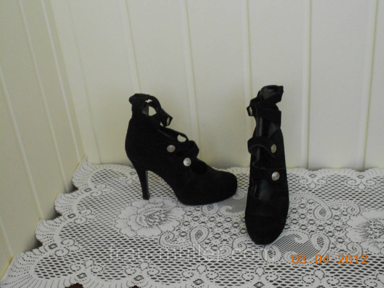 Туфлі жіночі чорні на платформі високі підбори ламана колодка Італія, фото 1