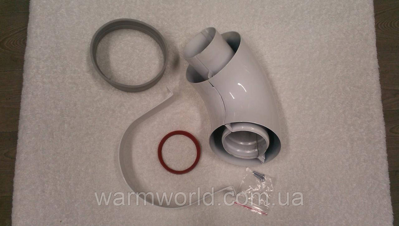 0CURVCON00 Коаксіальне коліно діам. 100/60 мм, 90° (для настінних TFS і Bali TFS) Fondital, фото 1