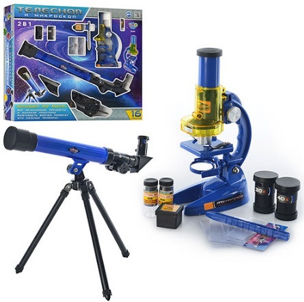 Мікроскоп з телескопом. Дитячий набір 2в1. Limo Toy CQ 031