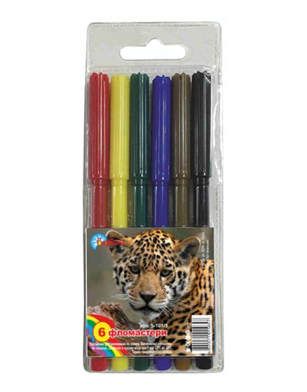 Фломастери 6 кольорів "Фауна" / Барвінок