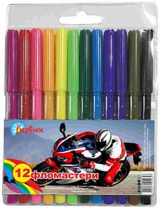 Фломастери 12 кольорів "Барвінок", фото 3