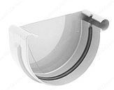 Заглушка жолоба ліва водостійка система Бриза (Bryza) 100 мм білий, фото 1